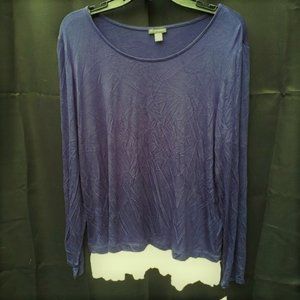 NWT New Directions Navy long sleeve knit with lace trim